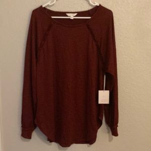 Brand Lauren Conrad, Top ruffle tunic, size M. brand-new, never used.